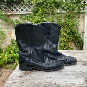 Vintage Justin Cowgirl/Cowboy Western Black Boots 7.5